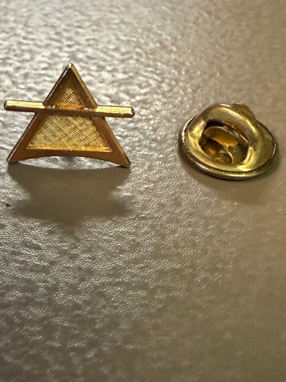 Vintage Alchemical Air Symbol Gold Tone Lapel Pin